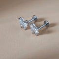 Framed Crystal Butterfly Flat Back Labret - Surgical Stainless Steel 316L