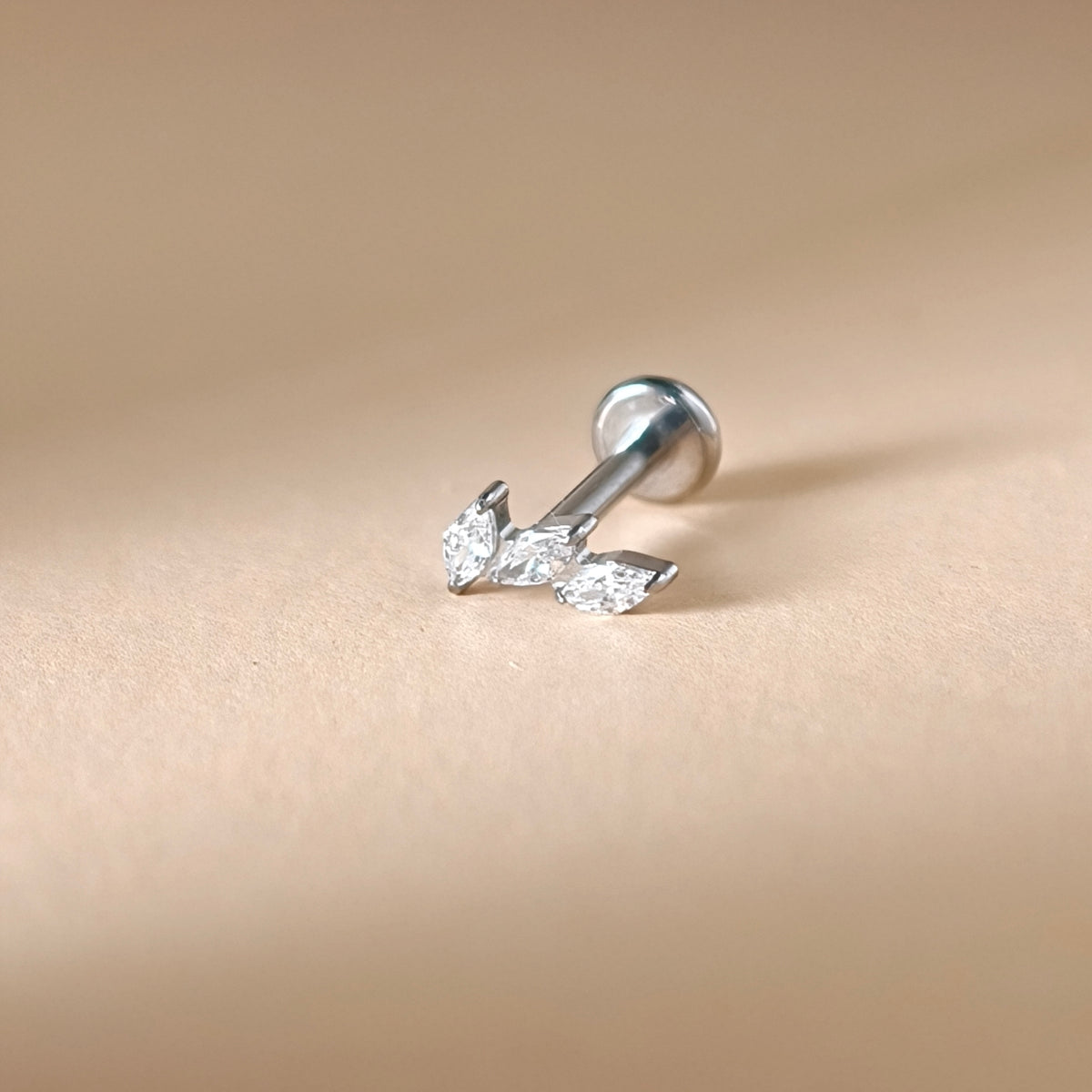 Corona Marquise Cluster Labret — Implant Grade Titanium G23