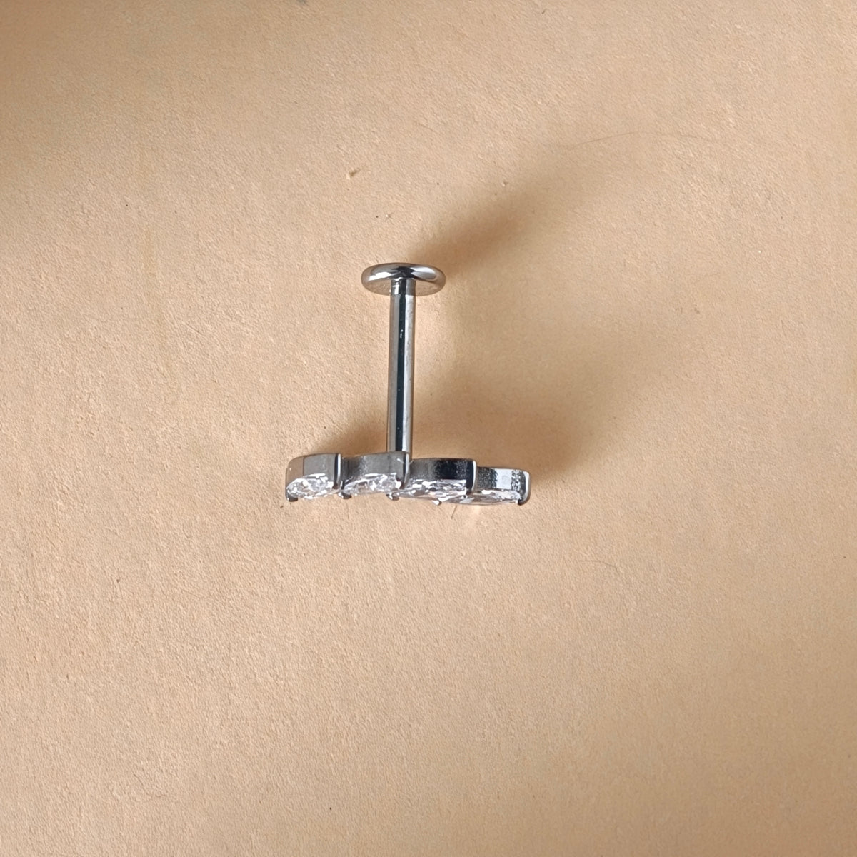 Corona Marquise Cluster Labret — Implant Grade Titanium G23