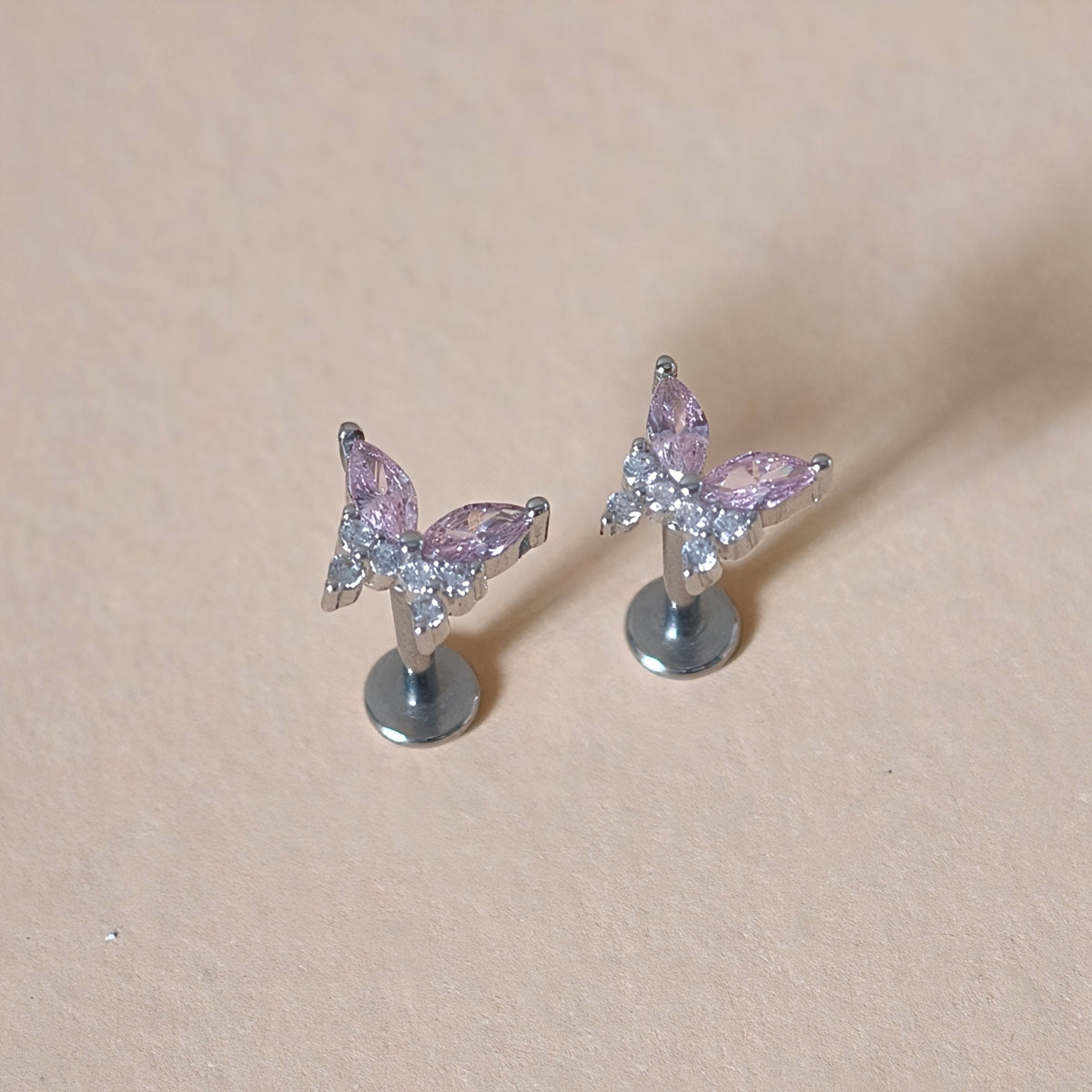 Marquise Butterfly Flat Back Labret - Surgical Stainless Steel 316L