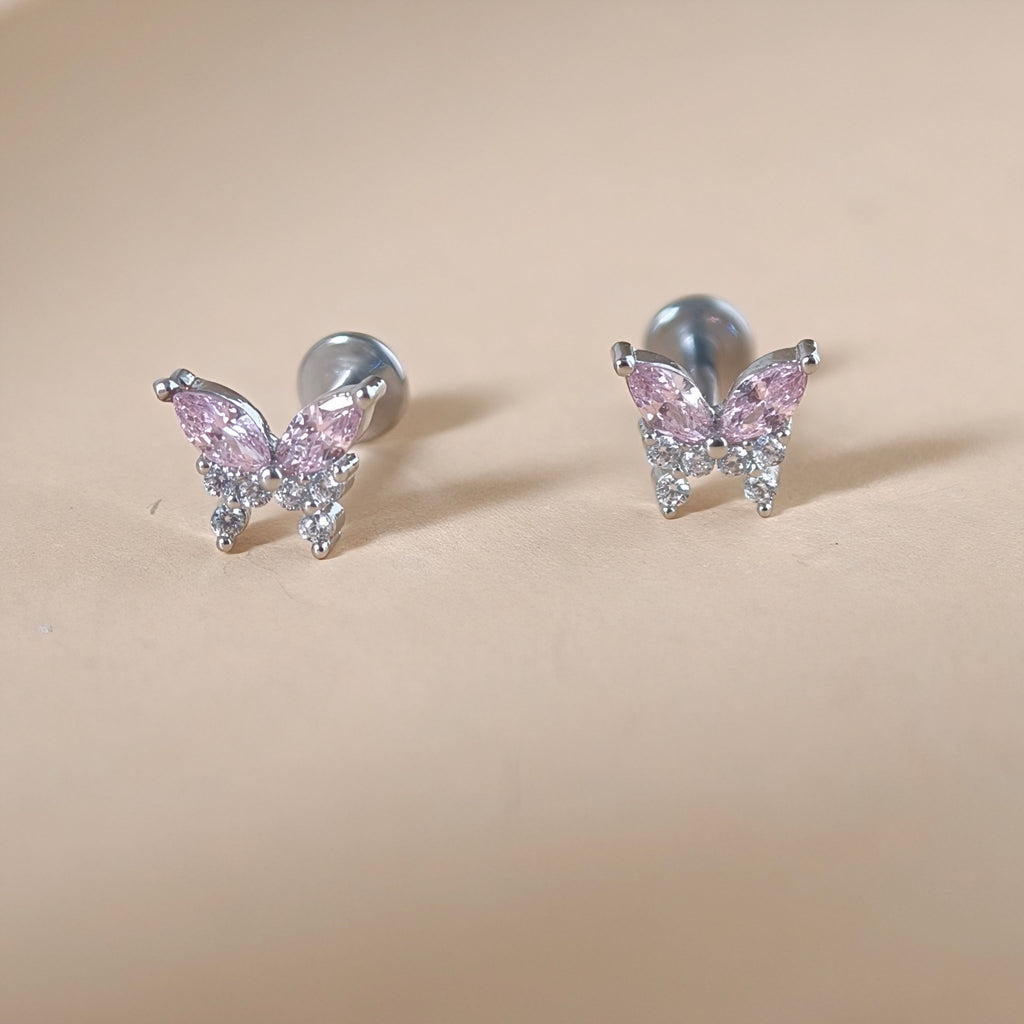 Marquise Butterfly Flat Back Labret - Surgical Stainless Steel 316L