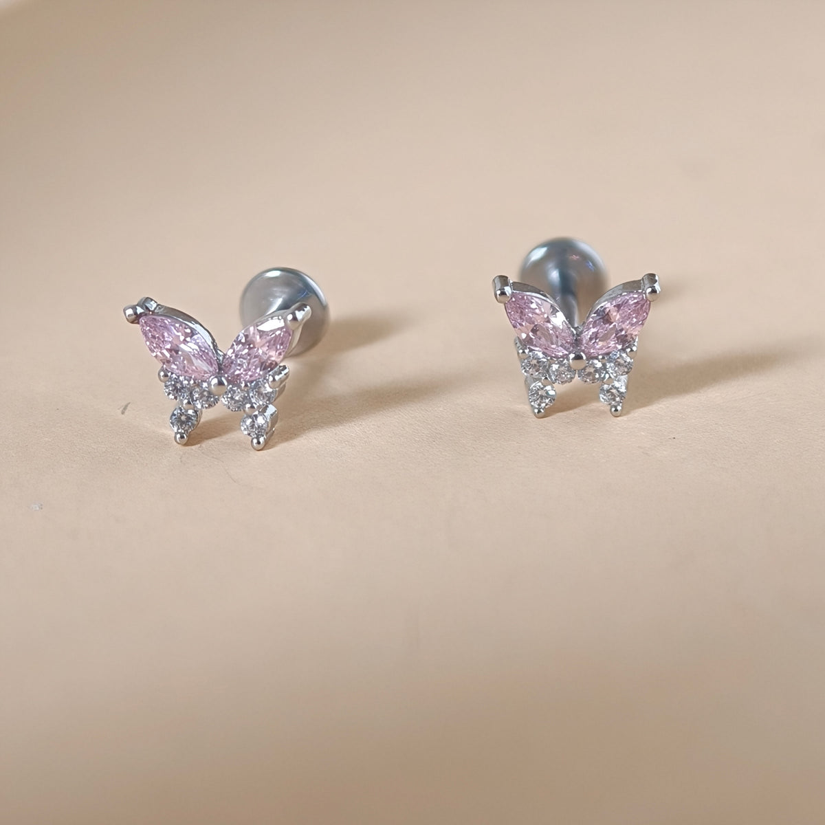 Marquise Butterfly Flat Back Labret - Surgical Stainless Steel 316L