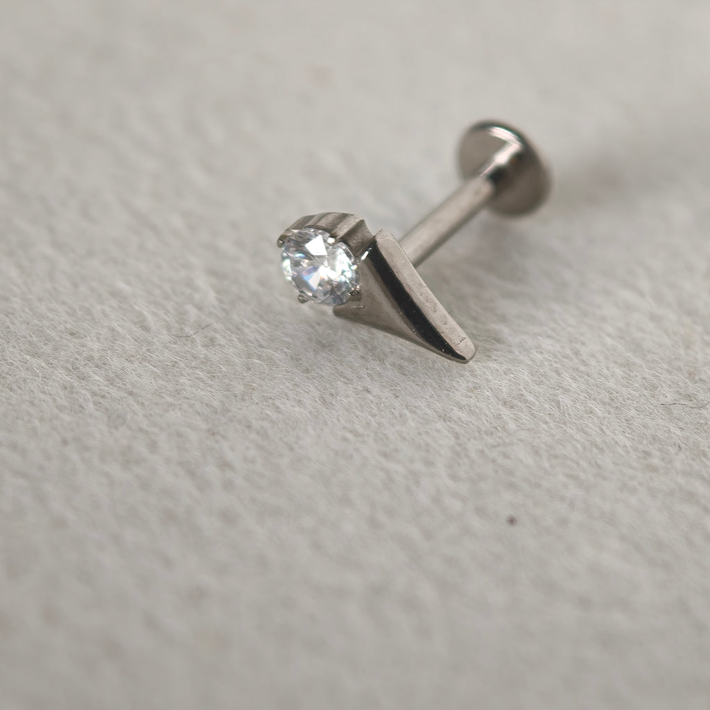 Spike  Flat Back Labret — Implant-Grade Titanium G23