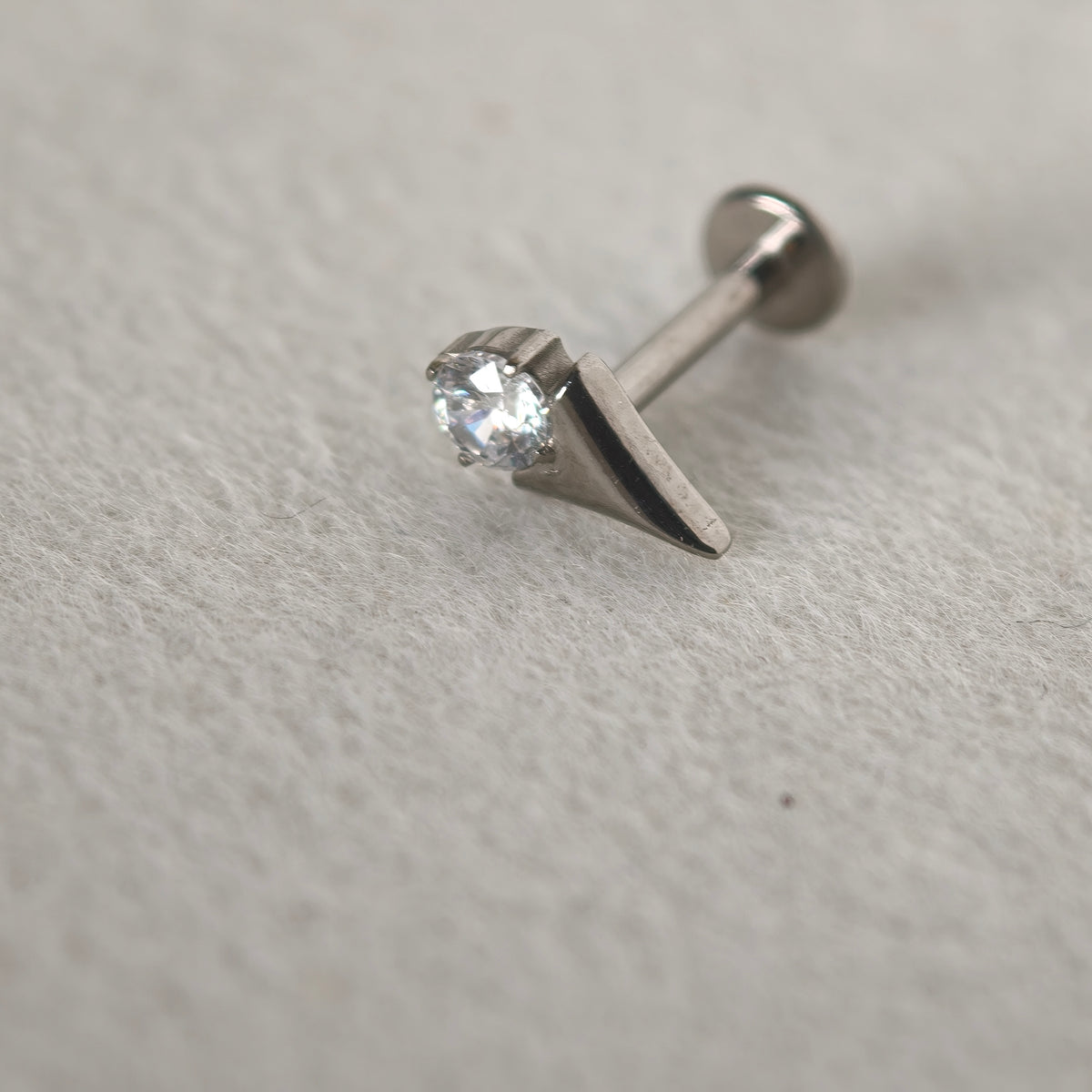 Spike  Flat Back Labret — Implant-Grade Titanium G23