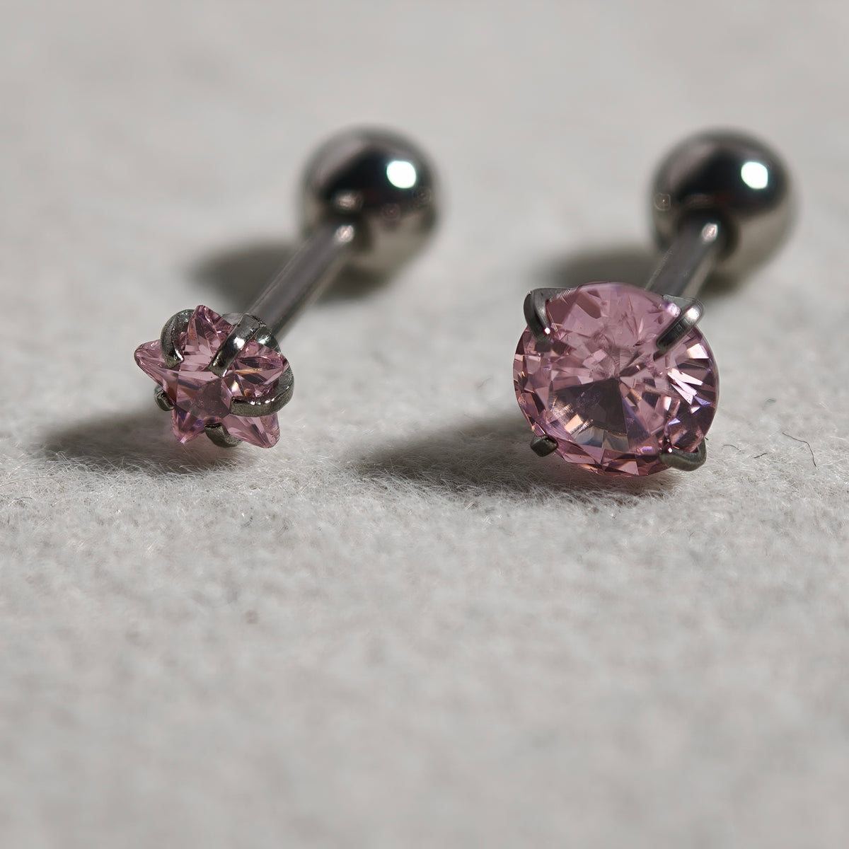 Silver CZ Ball end stud - Surgical Stainless Steel 316L