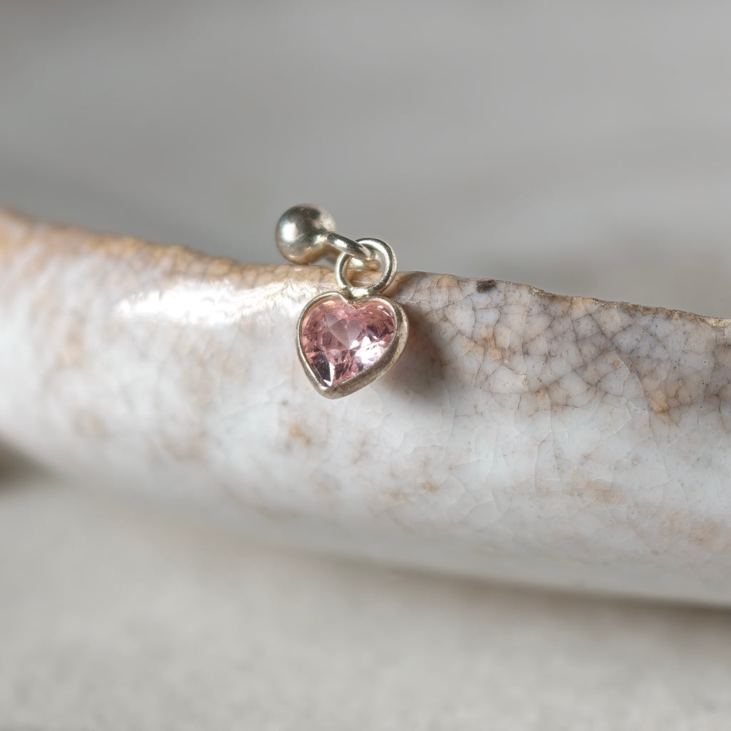 Blush Heart Dangle - Sterling Silver 925