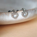 Heart Dangle Flat Back Labret - Surgical Stainless Steel 316L