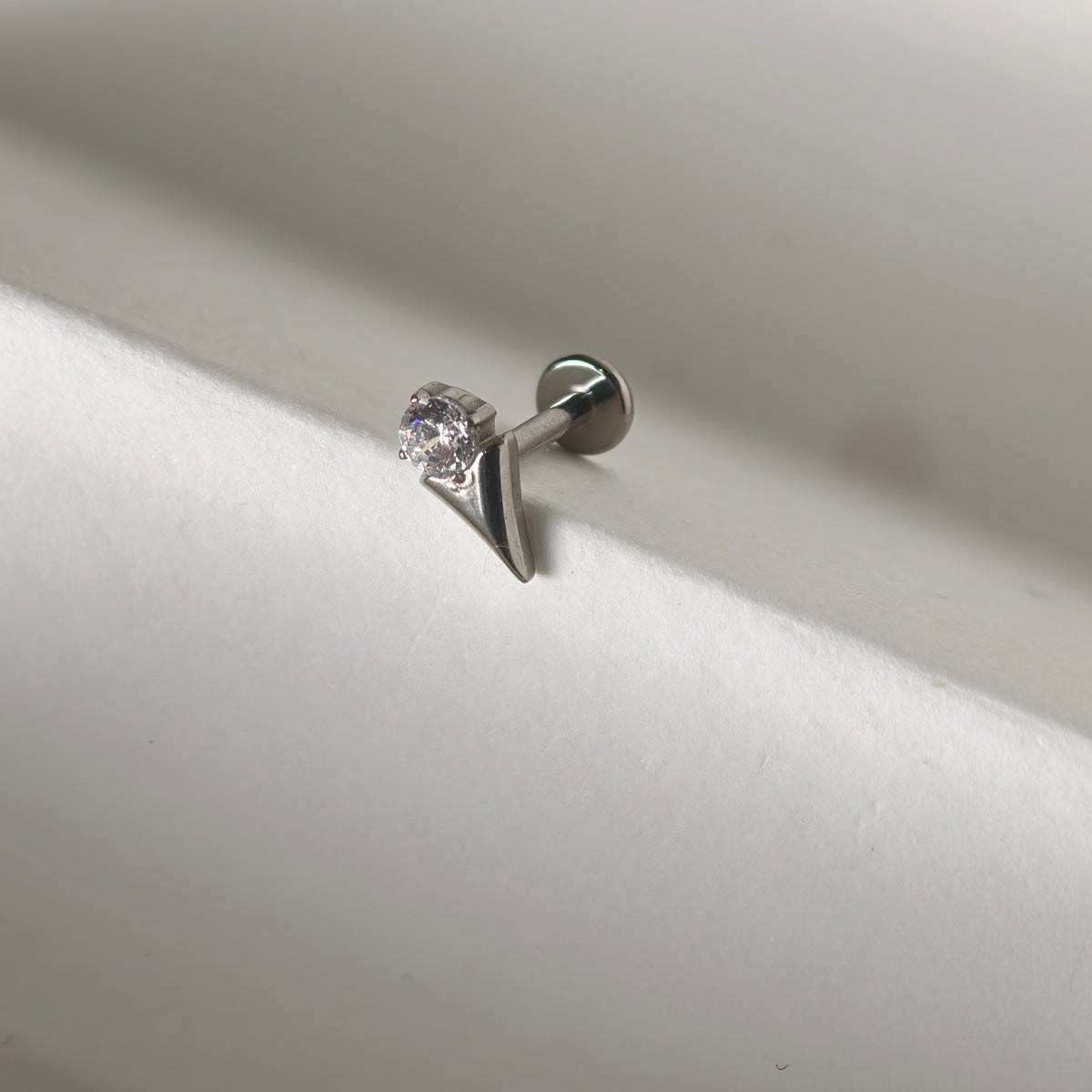 Spike  Flat Back Labret — Implant-Grade Titanium G23