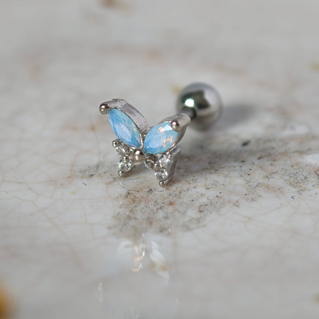 Blue butterfly Ball End - Surgical Stainless Steel