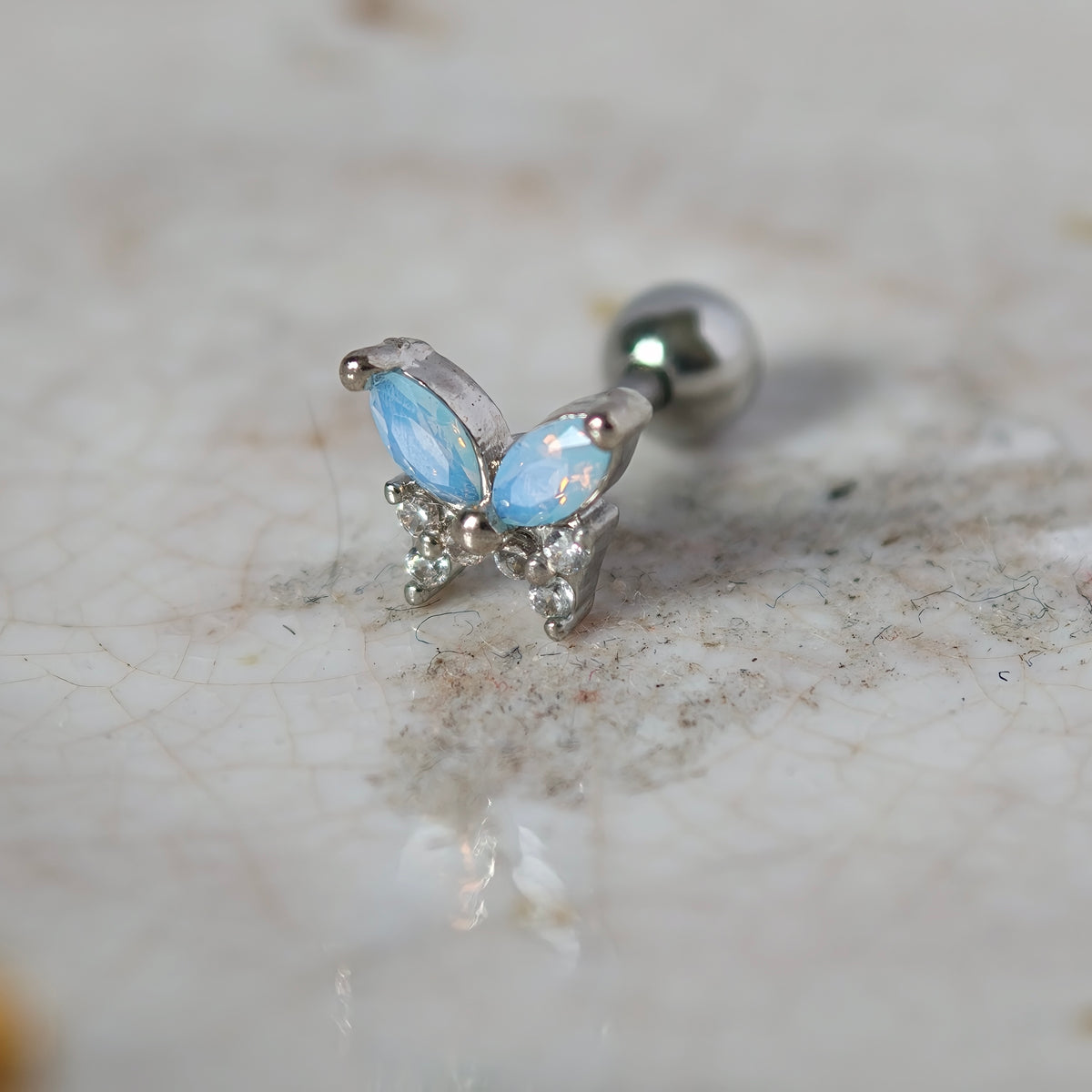 Blue butterfly Ball End - Surgical Stainless Steel