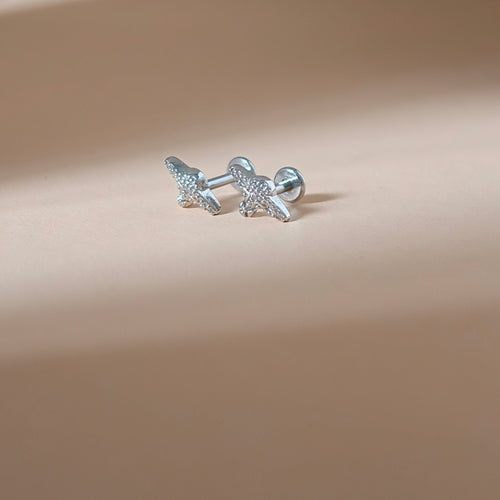 Airplane Flat Back Labret - Surgical Stainless Steel 316L