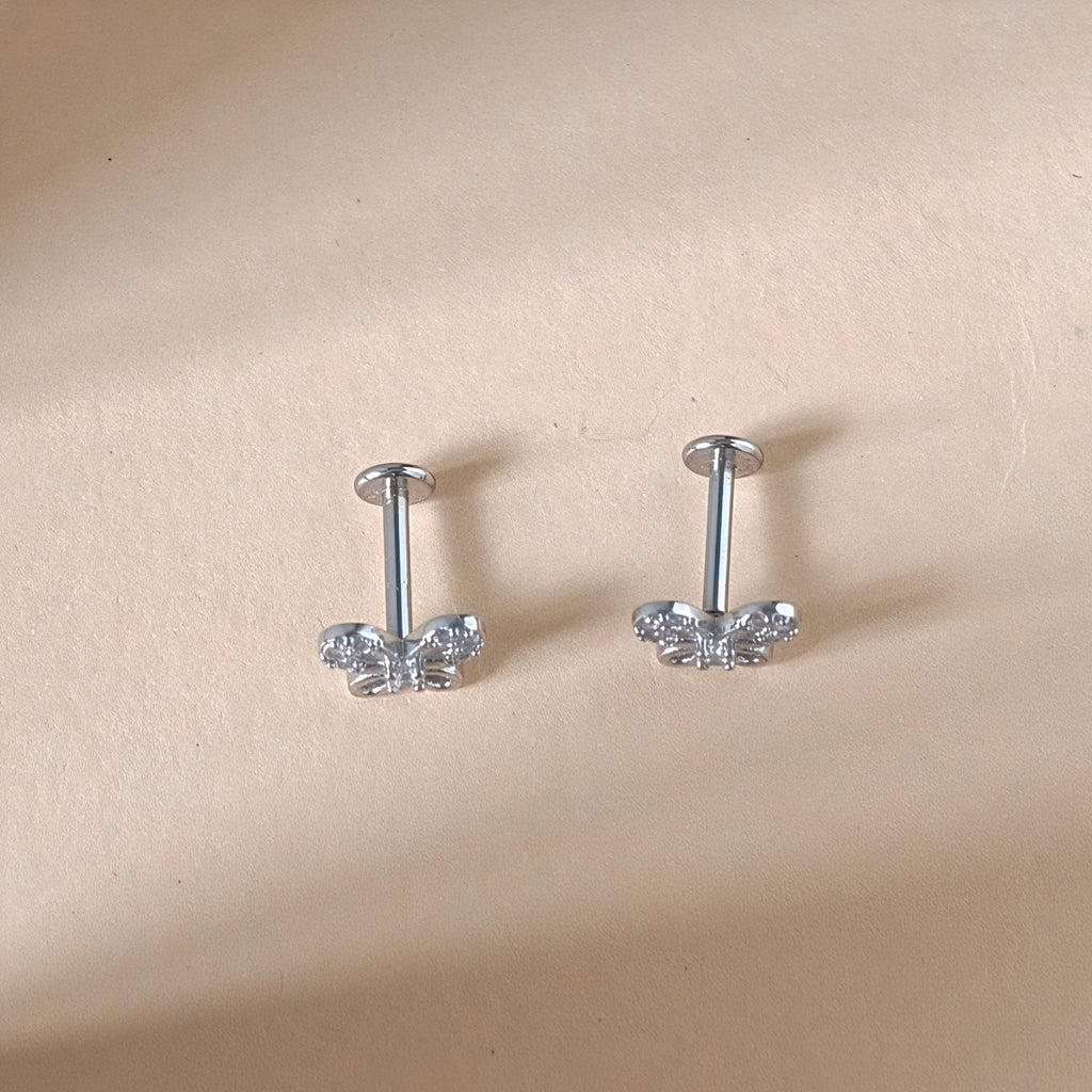 Mariposa Calada Flat Back Labret - Surgical Stainless Steel 316L