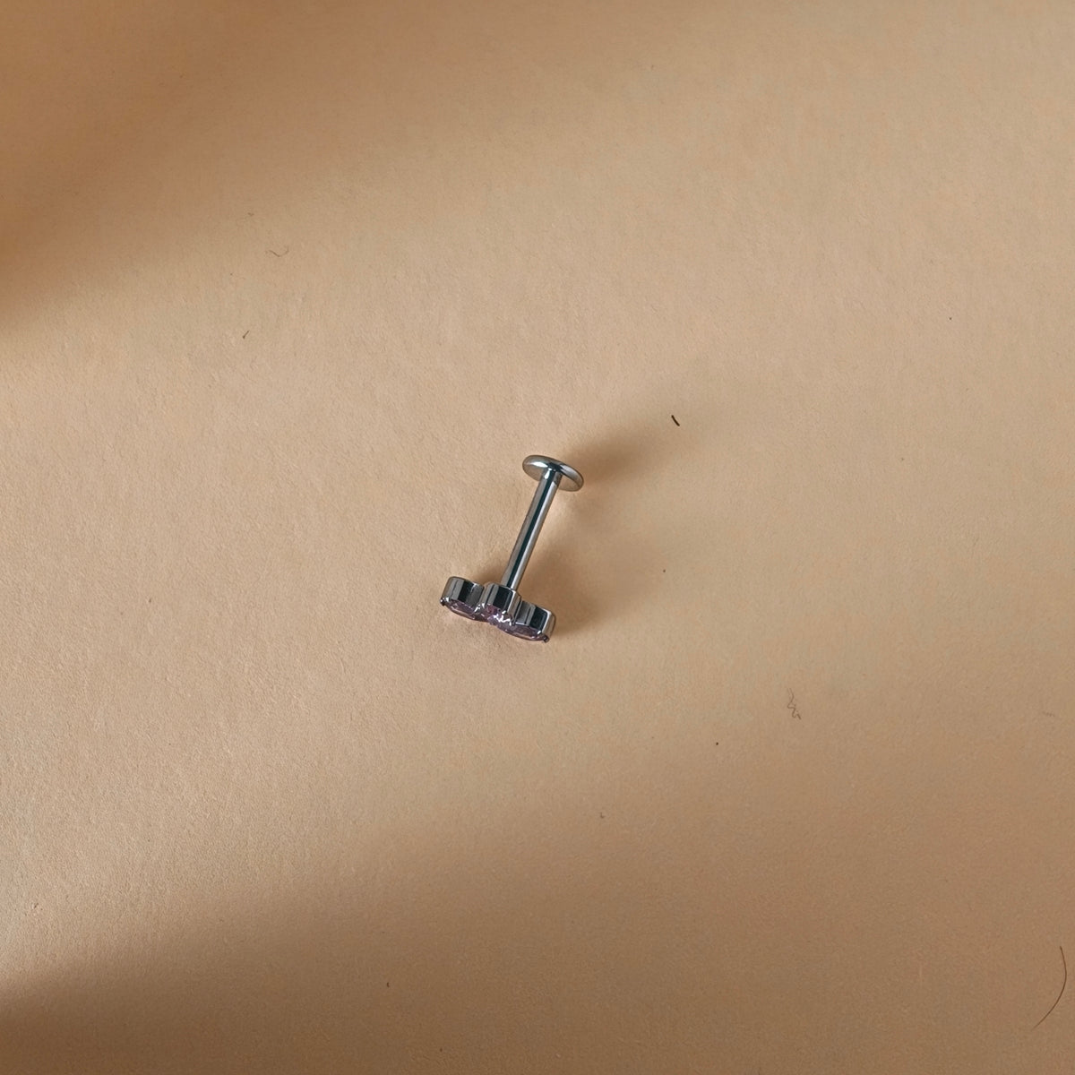 Violet Crown Flat Back Labret — Implant-Grade Titanium G23