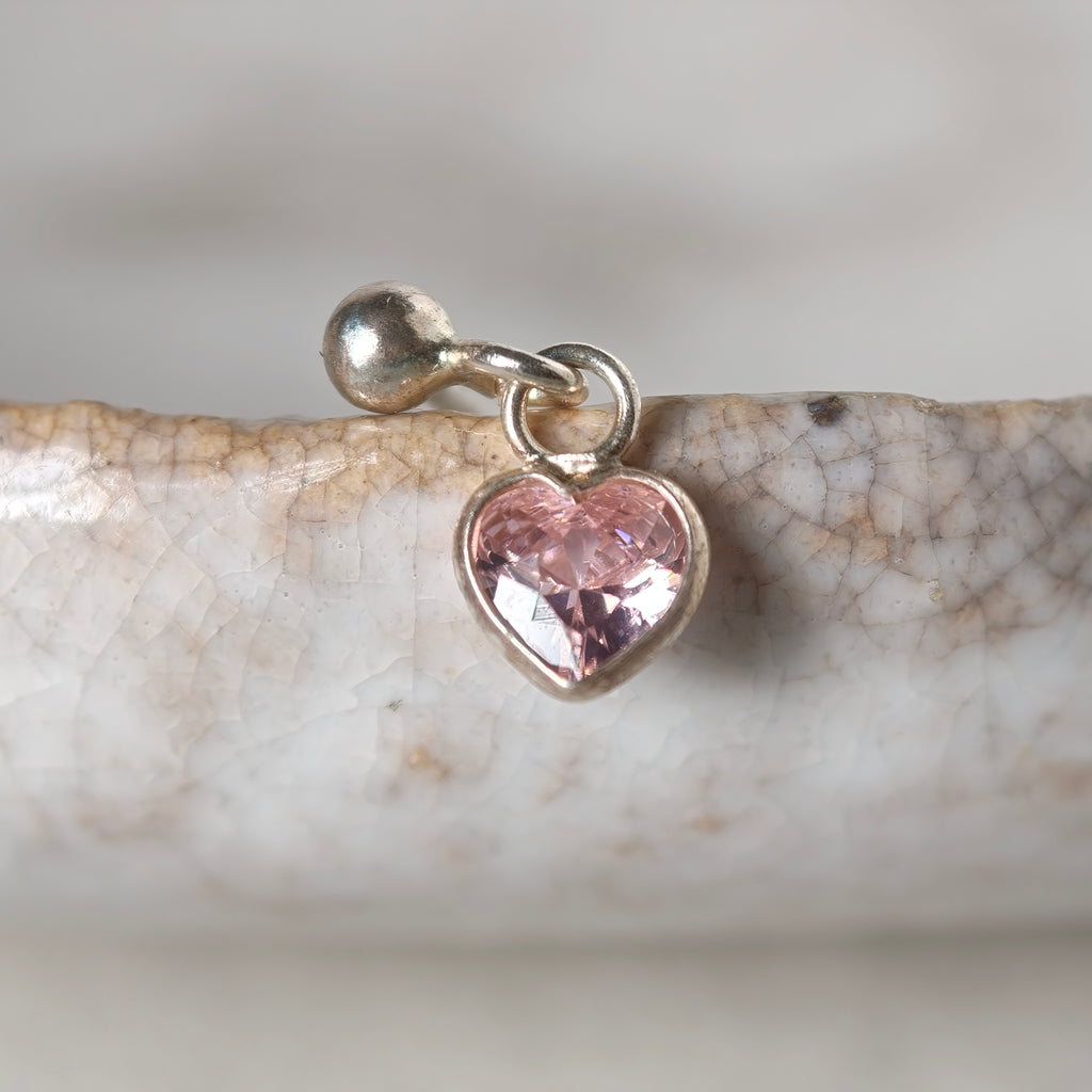 Blush Heart Dangle - Sterling Silver 925