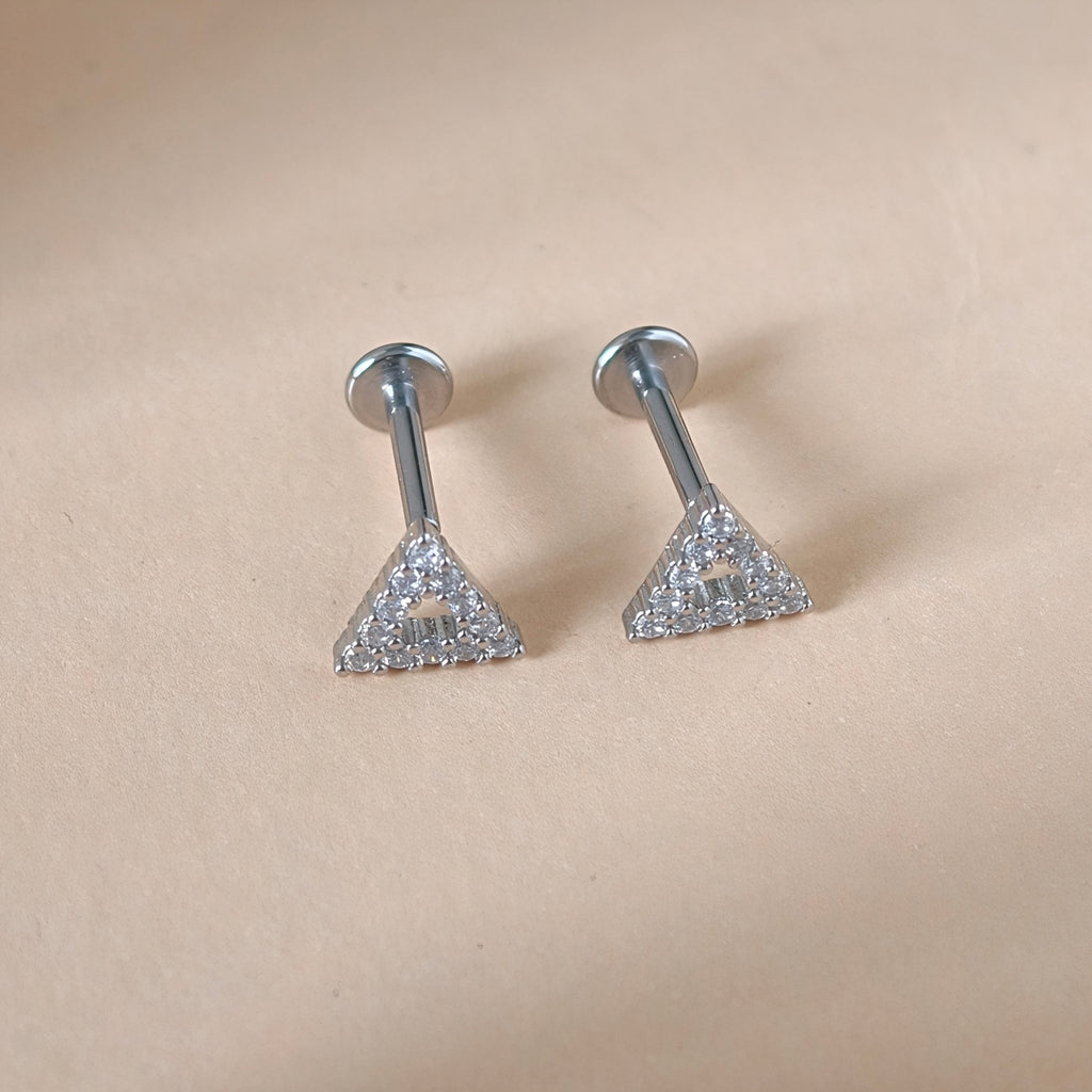 Open Triangle Flat Back Labret - Surgical Stainless Steel 316L
