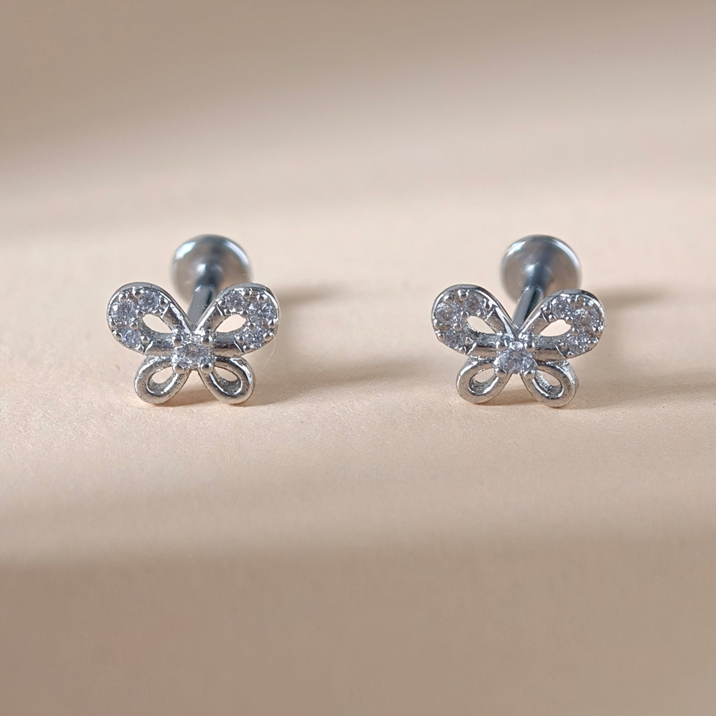 Mariposa Calada Flat Back Labret - Surgical Stainless Steel 316L