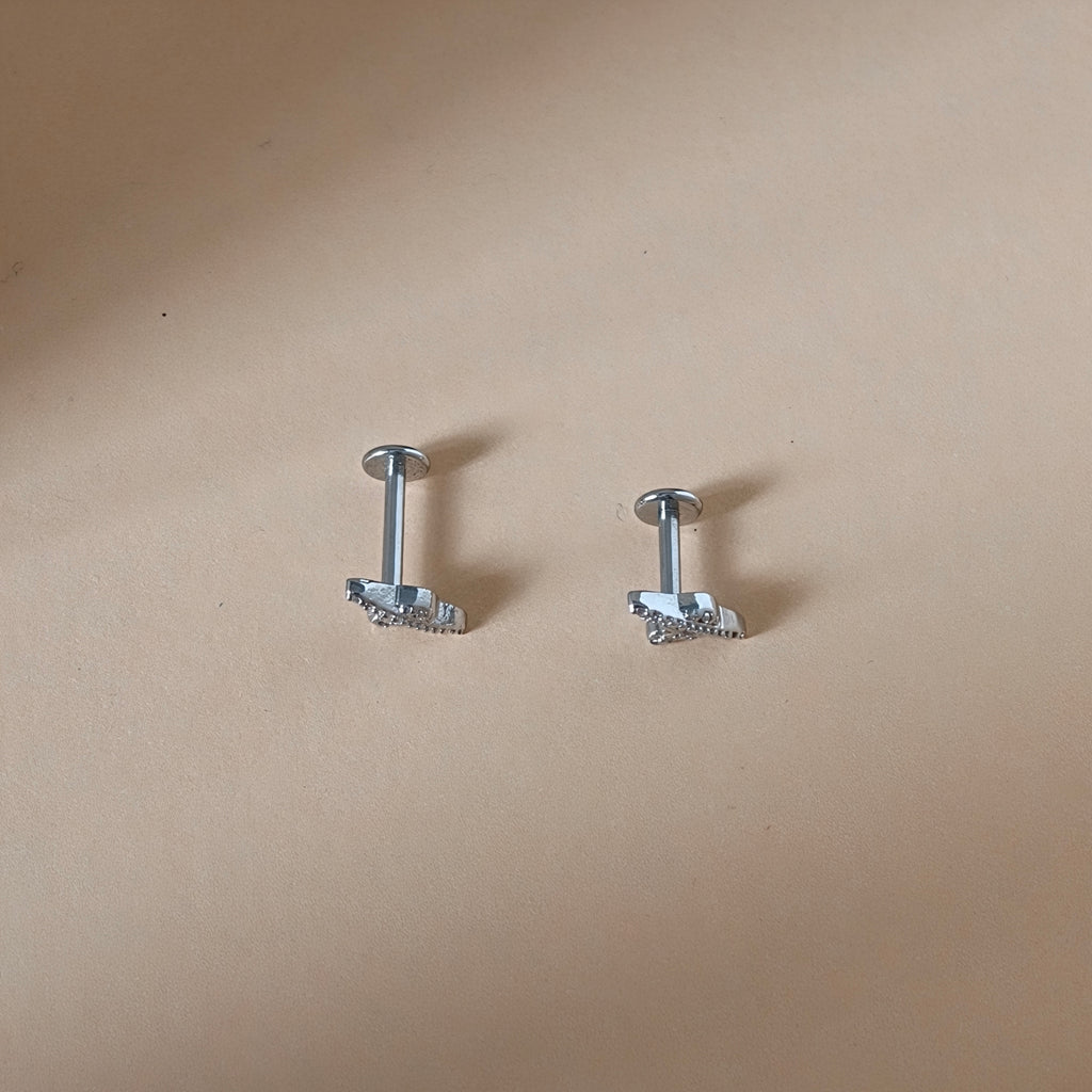 Airplane Flat Back Labret - Surgical Stainless Steel 316L