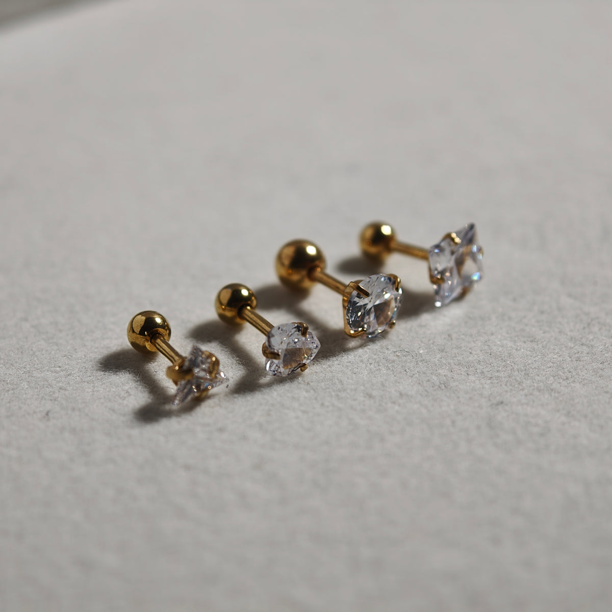 Gold CZ Ball end stud - Surgical Stainless Steel 316L
