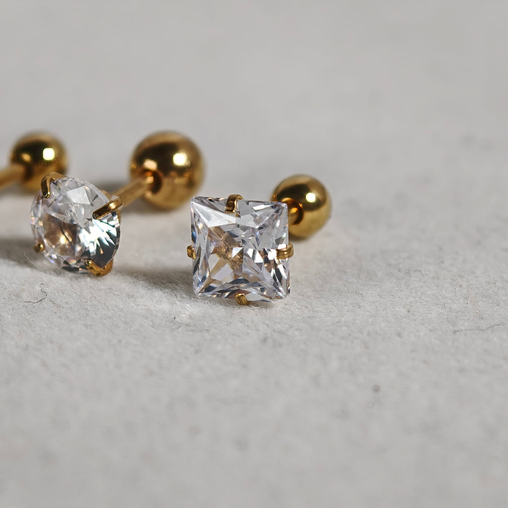 Gold CZ Ball end stud - Surgical Stainless Steel 316L