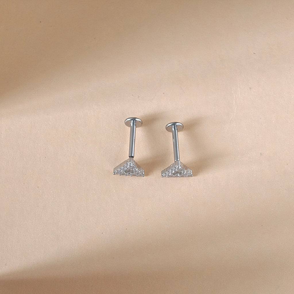 Open Triangle Flat Back Labret - Surgical Stainless Steel 316L