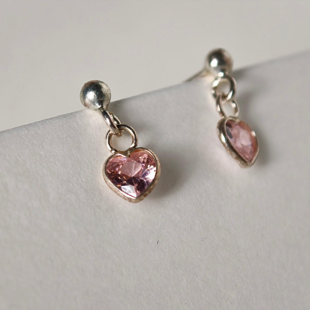Blush Heart Dangle - Sterling Silver 925