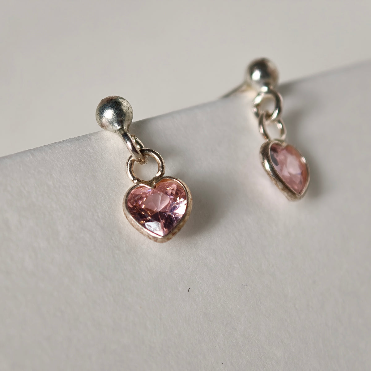 Blush Heart Dangle - Sterling Silver 925