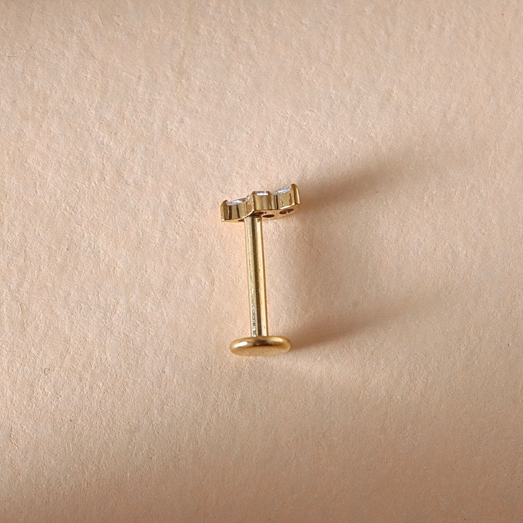 Marquise Flat Back Labret — Implant-Grade Titanium G23